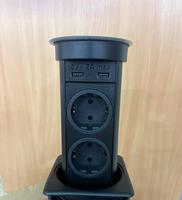 Встраиваемая  розетка SFL AUTOMATICK Qi бесконтактная зарядка + 2USB A зарядки